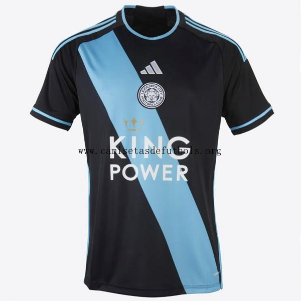 Camiseta Leicester City Replica Segunda Ropa 2023/24 Soberbio gangaza, atrapa en toda la red