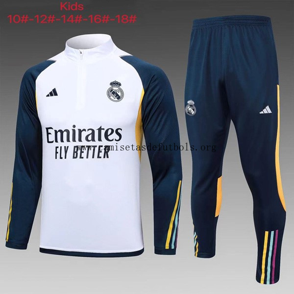 Ninos Sudadera De Training Real Madrid 2024 Blanco Azul ¡¡Menudo/a increíble preciaso sin intermediarios!