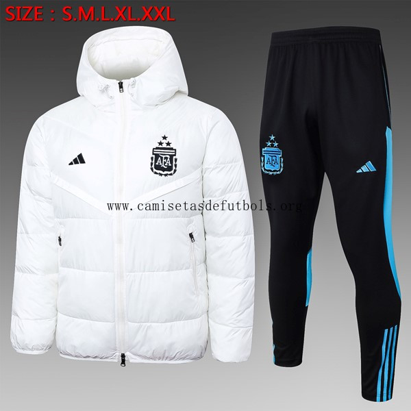 Abrigo Plumón Argentina Conjunto Completo 2024/25 Blanco ¡¡Qué descuento, consigue!