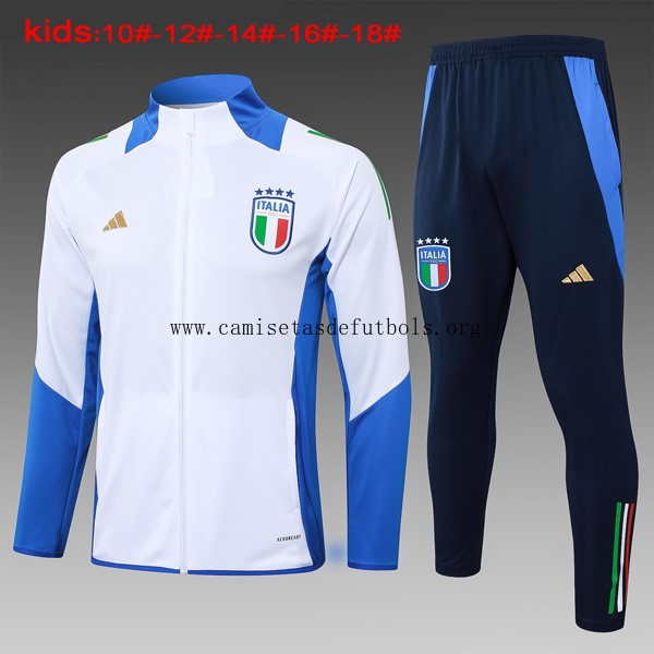 Niños Chandal Italia 2024/25 Blanco Azul 3 Date prisa este liquidación rebajado