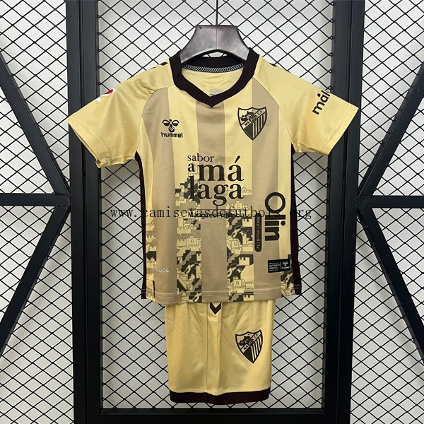 Camiseta Málaga Replica Tercera Ropa Niño 2024/25 Descuento barato sin competencia
