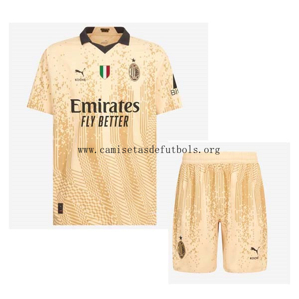 Camiseta AC Milan 4th Niño 2022/23 Amarillo Paga menos de la temporada