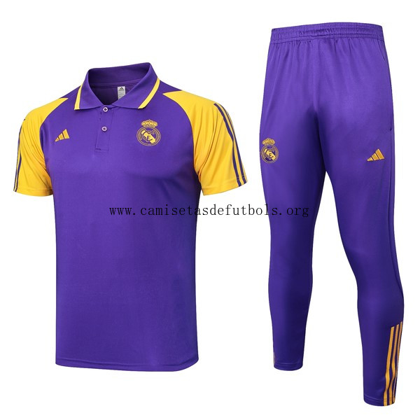 Polo Real Madrid Conjunto Completo 2024/25 Purpura Amarillo Ofertón bestial