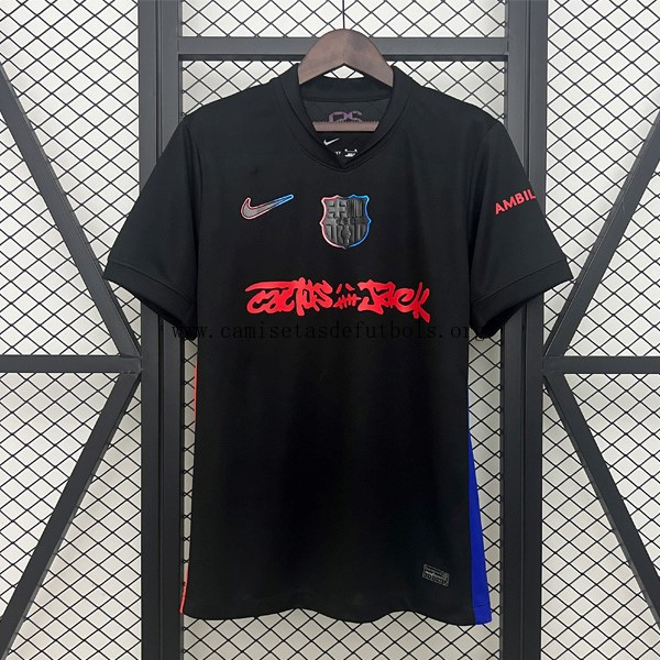 Camiseta Barcelona Replica Segunda Ropa Limited Edition Travis Scott 2024-2025 Rojo ¡¡Ni te imaginas ganga, benefíciate!