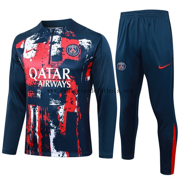 Sudadera De Training PSG 2024/25 Rojo Azul 3 Oferta fabuloso de colección