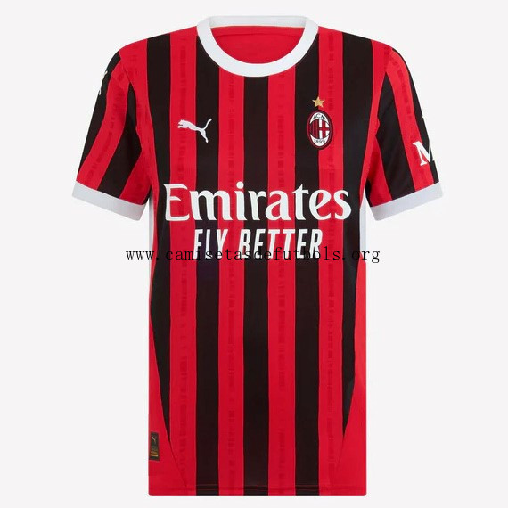 Camiseta AC Milan Replica Primera Ropa Mujer 2024/25 Oferta excelente de outlet