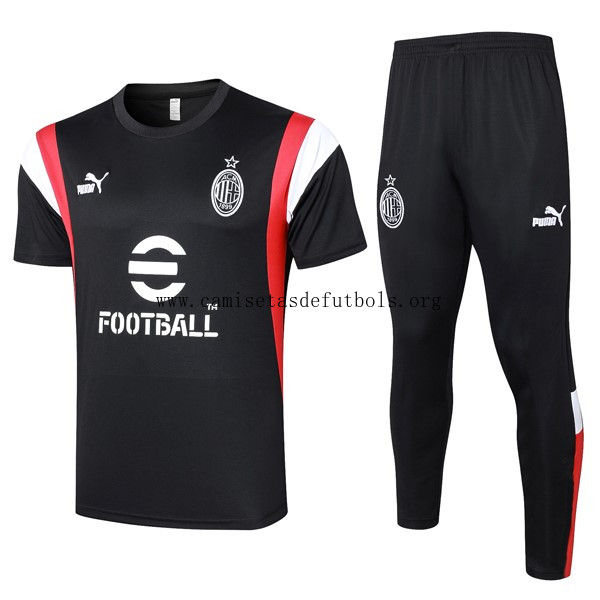 Camiseta AC Milan Conjunto Completo 2024 Negro Bicoca divino