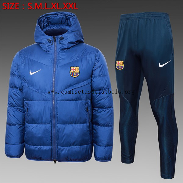 Abrigo Plumón Barcelona Conjunto Completo 2024/25 Azul Descuento razonable más barato que nunca