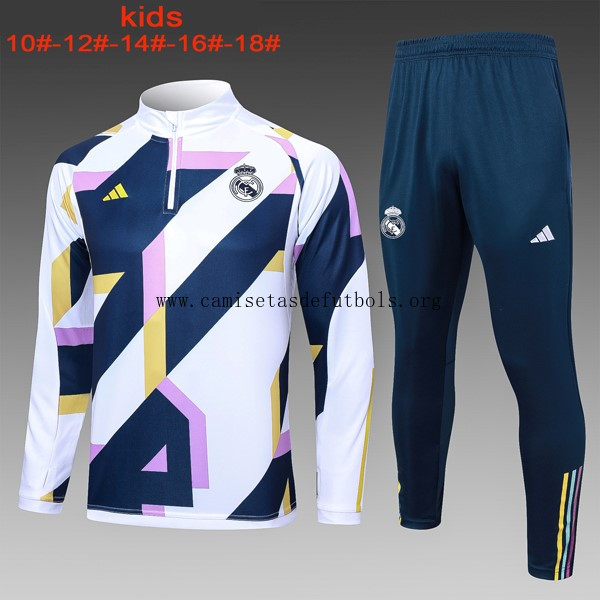 Ninos Sudadera De Training Real Madrid 2024 Blanco Azul 2 Consigue de risa