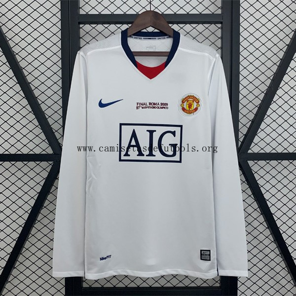 Camiseta M-U Replica Segunda Ropa Retro Champions League ML 2008-2009 Corre a por él este liquidación brutal