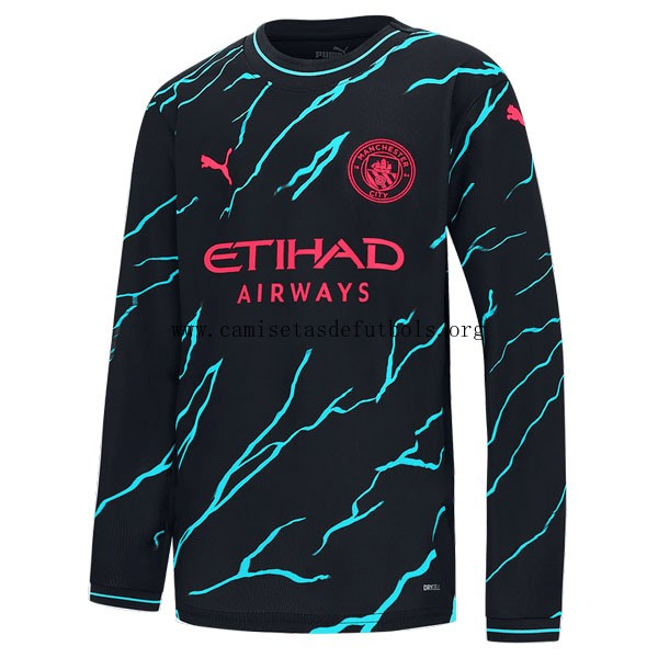 Camiseta Manchester City Replica Segunda Ropa ML 2023/24 Aprovéchala ya solo hoy