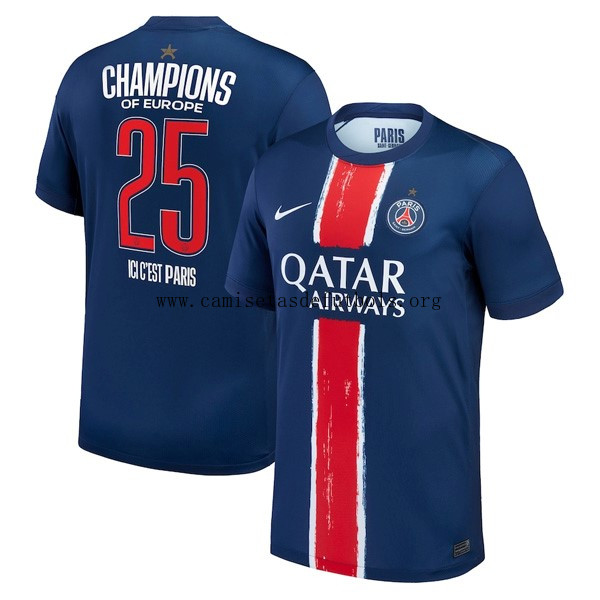 Camiseta PSG Special Edition Replica Primera Ropa Champions of Europe 2025 Insuperable bicoca, reserva de la temporada