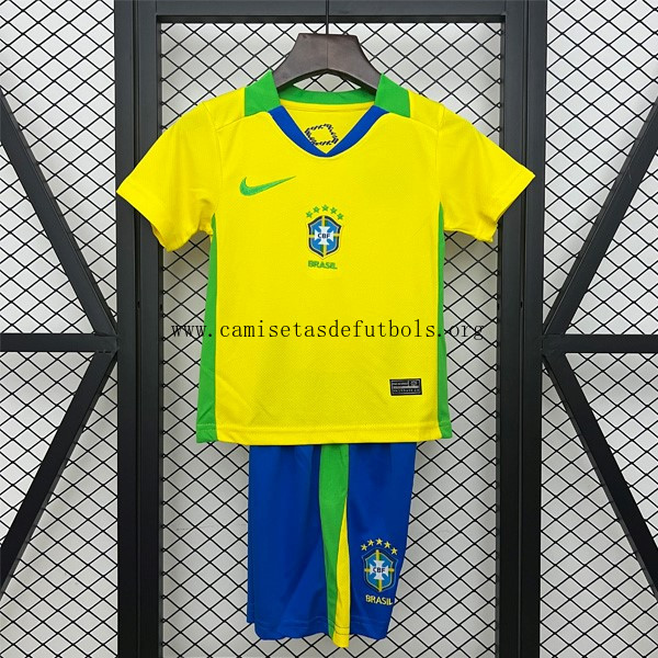 Camiseta Brasil Replica Primera Ropa Niño 2025 Saldazo, benefíciate