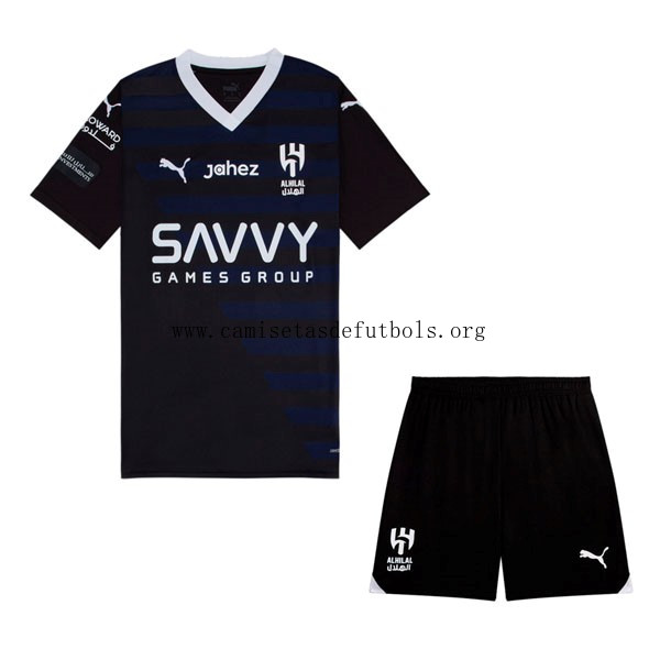 Camiseta Al Hilal SFC Replica Tercera Ropa Niño 2023/24 Ofertón transparente de outlet
