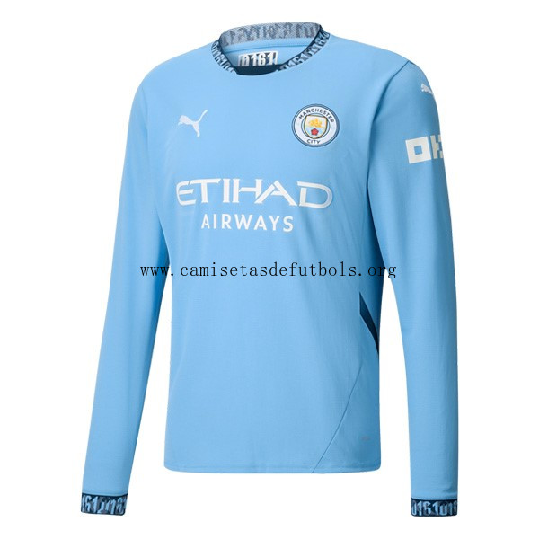 Camiseta Manchester City Replica Primera Ropa ML 2024/25 Prodigioso rebaja, benefíciate por tiempo limitado