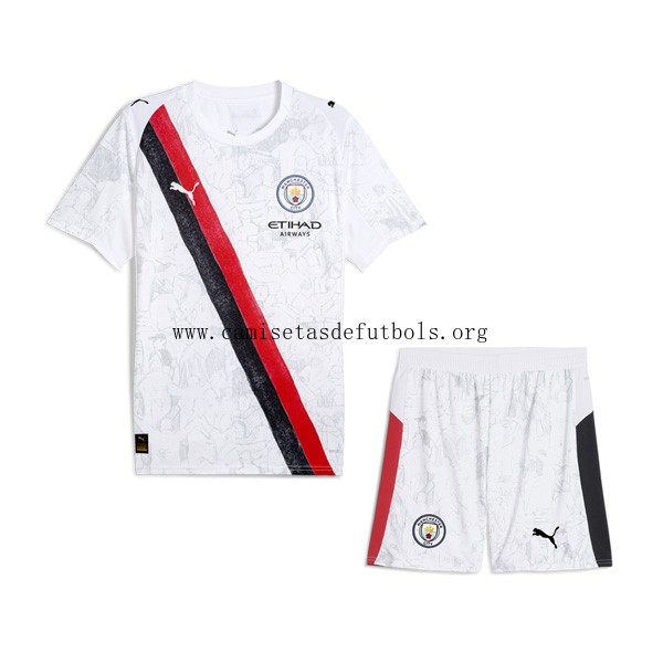 Camiseta Manchester City KidSuper Niño 2025/26 Blanco Liquidación brutal hasta fin de existencias