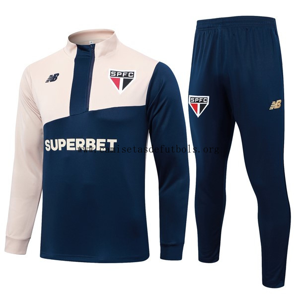 Sudadera De Training Sao Paulo 2024/25 Azul Amarillo 3 Rebajón increíble