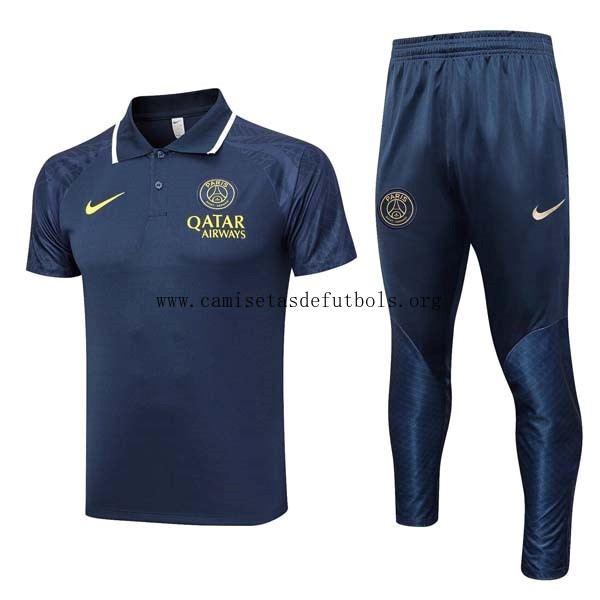 Polo PSG Conjunto Completo 2023/24 Azul Oportunidad económico de outlet