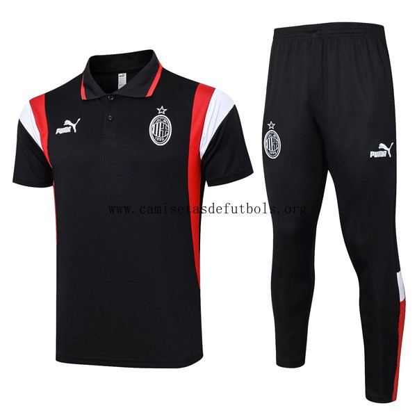 Polo AC Milan Conjunto Completo 2024 Negro Benefíciate este rebaja económico