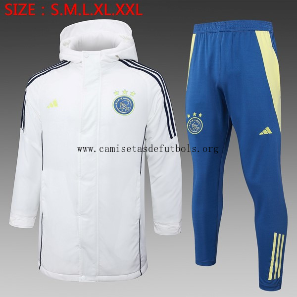 Abrigo Ajax Conjunto Completo 2024/25 Blanco Alucinante preciaco, agarra como nunca