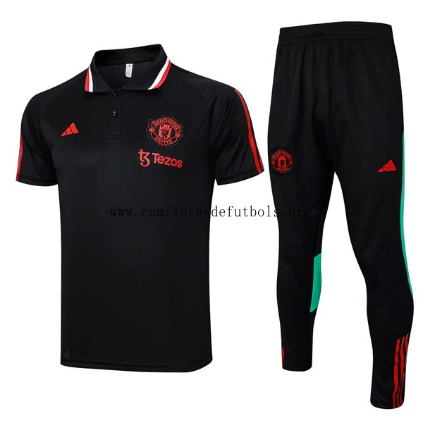 Polo Manchester United Conjunto Completo 2024 Negro Tirado descuento, no lo dejes escapar en toda la red