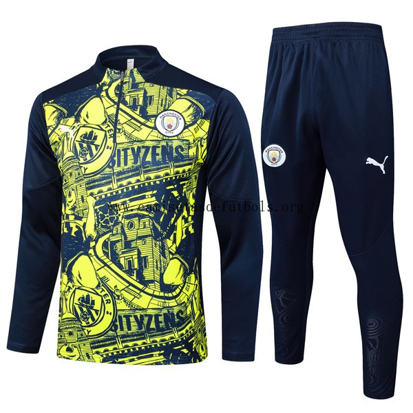 Sudadera De Training Manchester City 2024/25 Amarillo Azul ¡¡Menudo/a rebajón, pide ahora!