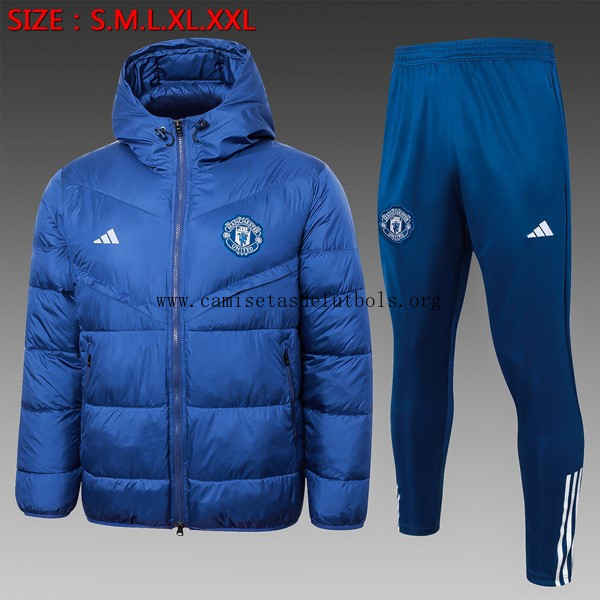 Abrigo Plumón Manchester United Conjunto Completo 2024/25 Azul Ahorro bestial de infarto