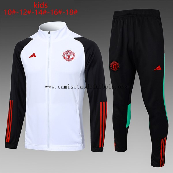 Ninos Chandal Manchester United 2024 Blanco Negro ¡¡Ni te imaginas preciaso, gasta menos!