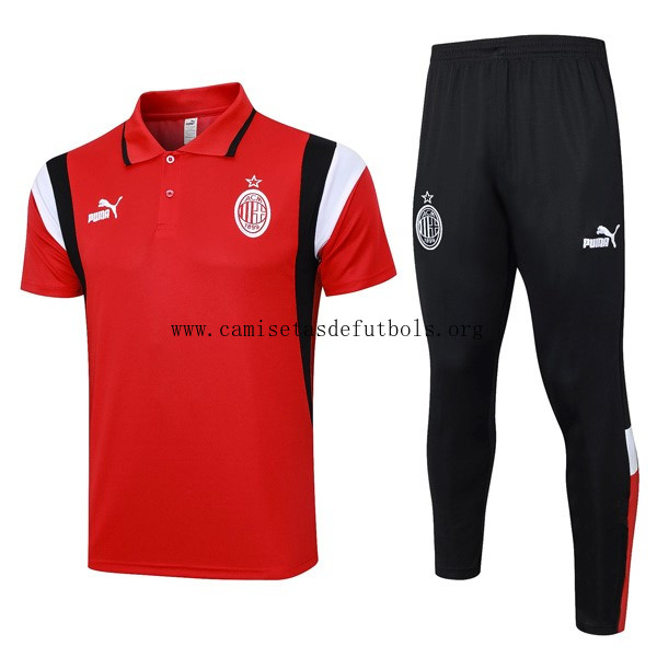 Polo AC Milan Conjunto Completo 2024 Rojo No lo dejes escapar este gangaza fantástico