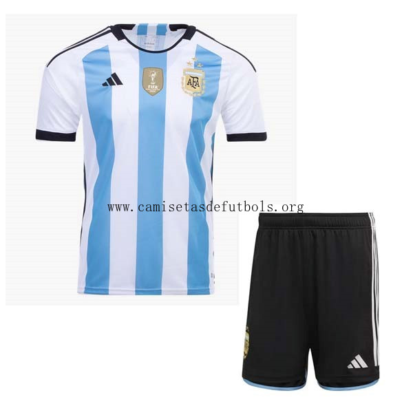 3 Estrellas Camiseta Argentina Replica Segunda Ropa Niño MESSI 2022/23 Ganga celestial de derribo