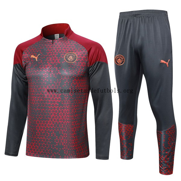 Sudadera De Training Manchester City 2024 Rojo Gris Pide ahora antes de que se acabe