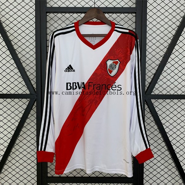 Camiseta River Plate Replica Primera Ropa ML Retro 2013-2014 Saldo inmejorable por tiempo limitado